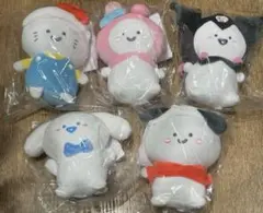 お文具といっしょ サンリオキャラクターズ ボールチェーンぬいぐるみ 5体セット