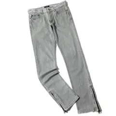 【美品】バーバリーブラックレーベル　スキニーデニムパンツ　裾ファスナー　灰　76