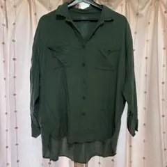 LOWRYS FARM オリーブグリーン 長袖シャツ