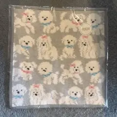 【新品】LOVERARY FEILER モフモフワンチャン ハンカチ グレー
