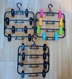 たくさん掛けれる パンツ・スカートハンガー 4連可動式 3個セット