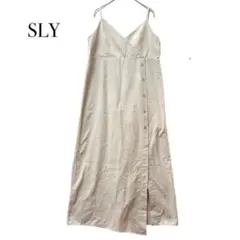 スライ SLY キャミワンピース 【M】 ベージュ レーヨン混 フェイクボタン