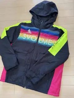 SVOLME フード付きジャケット 黒/ピンク/ネオンイエロー