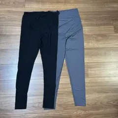 マタニティ レギンス 2点セット ブラック(ノーブランド) グレー(ユニクロ)