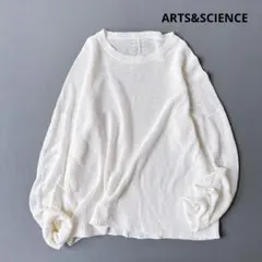 ARTS&SCIENCE リネン クルーネックニット ホワイトのサムネイル