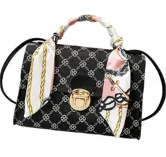 新品 スカーフ付きミニハンドバッグ 黒