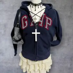 y2k GAP フルジップ パーカー 平成 ギャル グランジ　フリース　ロゴ