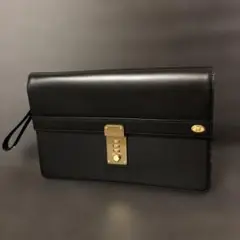 【本日SALE】ダンヒル ブラックレザー クラッチバッグ