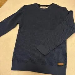 H&M ネイビー編み込みデザインセーター