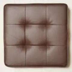 収納スツール　オットマン　折り畳み可　合成皮革　ブラウン　38×38×40cm