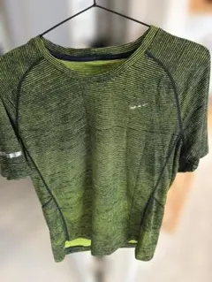 グリーン系 ストライプ 半袖 トップス L