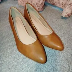 り*ご様 ブラウン ポインテッドトゥ ヒールパンプス　26.5cm 試着程度