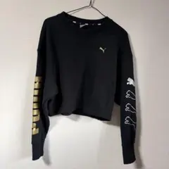 PUMA ショート丈 トレーナー M ブラック