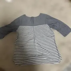 グレーと白のストライプ シャツ Mサイズ