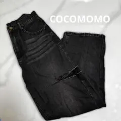 COCOMOMO カットアウトデザイン ワイドレッグデニム