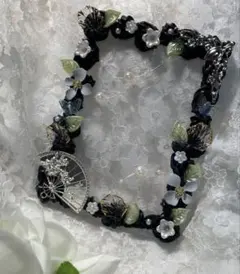 ホイップデコ B7サイズ　黒、お花