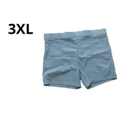 海外古着 ショートパンツ 3XL 水色 ゴム 無地 ポケット ラフ シンプル