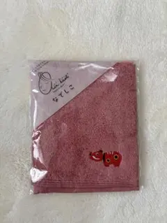 【新品未使用】綿100% タオルハンカチ　チェリーピンク