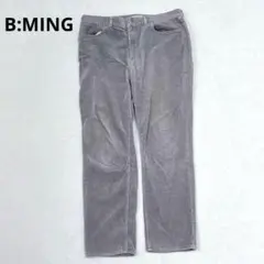 Q121【ビーミング】コーデュロイストレートパンツ　グレー　XLサイズ