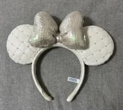 ディズニー カチューシャ キルティング 白