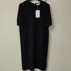 アルファキュービック　黒 半袖 ひざ丈ワンピース М　9号　新品