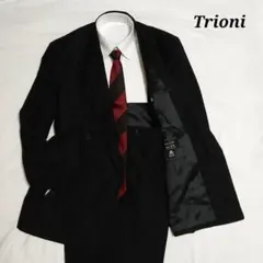 TRIONI セットアップ　ダブル　ブラック　無地　BE6 2タック スーツ上下