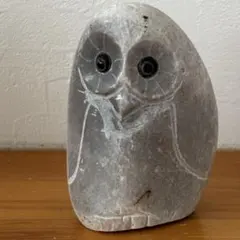 フクロウ 天然石 置物 オブジェのサムネイル