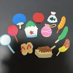 夏祭り 壁面飾り ミニセット 12点 保育園 幼稚園 縁日 ワンコインのサムネイル