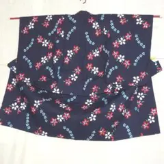 身丈約107㎝裄約53㎝弱 紺色洒落花柄 綿 美品激安