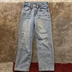 GAP Kids 90s Loose デニムパンツ ダメージ加工　ブルーのサムネイル