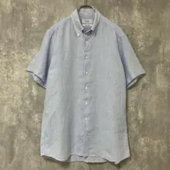 .【綺麗】鎌倉シャツ，半袖シャツ，チェック，BD，麻 リネンのサムネイル