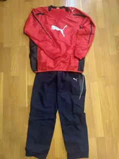 PUMA ピステいウィンドブレーカー上下セット 赤・紺　Lサイズ