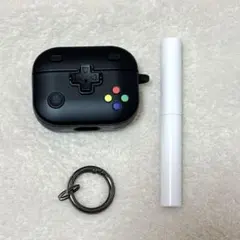 ★ AirPods Pro ケース カラビナ イヤホン掃除ブラシ 付き ブラック