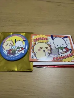 ちいかわサンリオ　スーパーマーケットなポイントカード　缶バッジ　シーサー