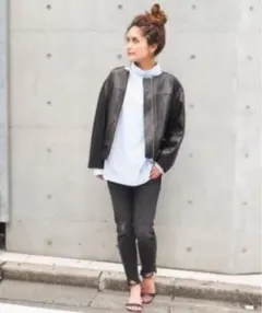 Spick and Span ブラック　レザージャケット　38