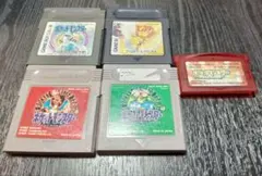 ⚠ジャンク ポケットモンスター GB・GBA 赤・緑・金・銀・ルビー 5本セット