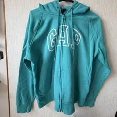 GAP ロゴパーカー XL ターコイズ フルジップ 古着