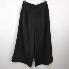 美品✨ ワイドパンツ 【Fサイズ】起毛 ブラック スエード調 黒 ゆったり