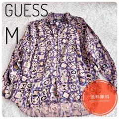 【希少USA製】GUESS ゲス ヴィンテージ レーヨン 総柄シャツ M