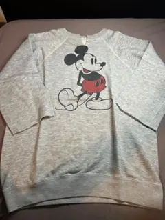 ミッキーマウス ビンテージ⓵ スウェット 霜降りグレー　M 七分丈