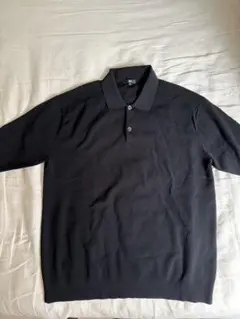 PLST 半袖ポロニット XL 黒 レーヨンニット 試着のみ　美品のサムネイル