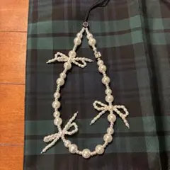 casetify ストラップ リボン パール 真珠 ホワイト