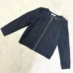 ハニーズ GLACIER ブラックノーカラージャケット ジッパー付き 古着