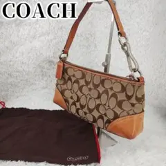 【極美品】コーチ　ワンショルダーバッグ　手提げ　肩掛け　シグネチャー　キャンバス