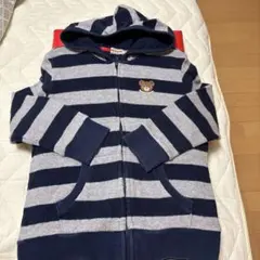 NIKI HOUSE 120cm フード付きパーカー ネイビー/グレー