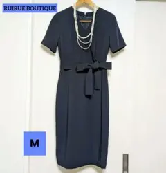 半袖ワンピースとパール調ネックレスセット:RUIRUE BOUTIQUE