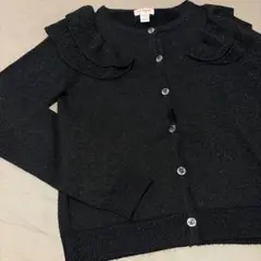 フリル付き黒カーディガン　130 140cm 7,8歳