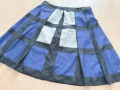 OFUON 膝丈 スカート ブルーのサムネイル