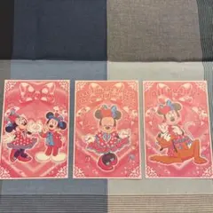 ミニーパルパルーザ　グリーティングカード3枚セット