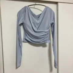 【未使用】リントスル　ギャザークロスロングスリーブトップス S